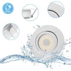 Inbyggd LED-strålkastare Spot tak 6W IP44 3000K Set med 12 st Cloxsh с008