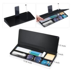 Glass Varhomax deskboard with black exhibition organizer
