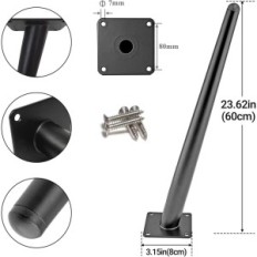 Brukt ben møbler ben 4 stk. 60 cm svart for bord / seng / vingfly garderober