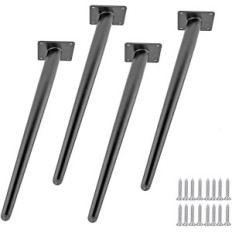 Gebrauchte Beinmöbelbeine 4 Stück. 60 cm schwarz für Tisch- / Bett- / Flügelspielerschränke