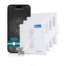 Použitý inteligentní slepý spínač 80x80 mm Heuxgir CS01 Alexa / Google Set 4 ks.