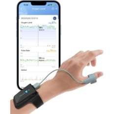 Oxímetro de pulso danificado para o dedo e o pulso de pulso Checkme Max Bluetooth