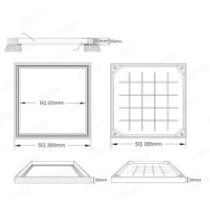 Kasutatud alumiiniumist luuk kate 300x300x55mm ODOTELE EN124 A15 Square