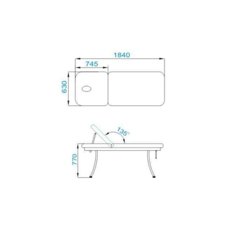 Massagebed AZZURRO 328 wit