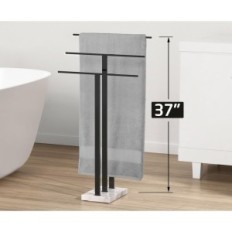 Stojalo za brisače 3 ravni Kes BTH217S3-BK z marmornim bazo iz nerjavečega jekla Black