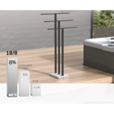 3-szintű törölköző rack KES BTH217S3- BK márvány alap rozsdamentes acél fekete