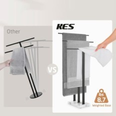 Stand de serviette 3 Niveaux KES BTH217S3-BK avec base en marbre en acier inoxydable noir