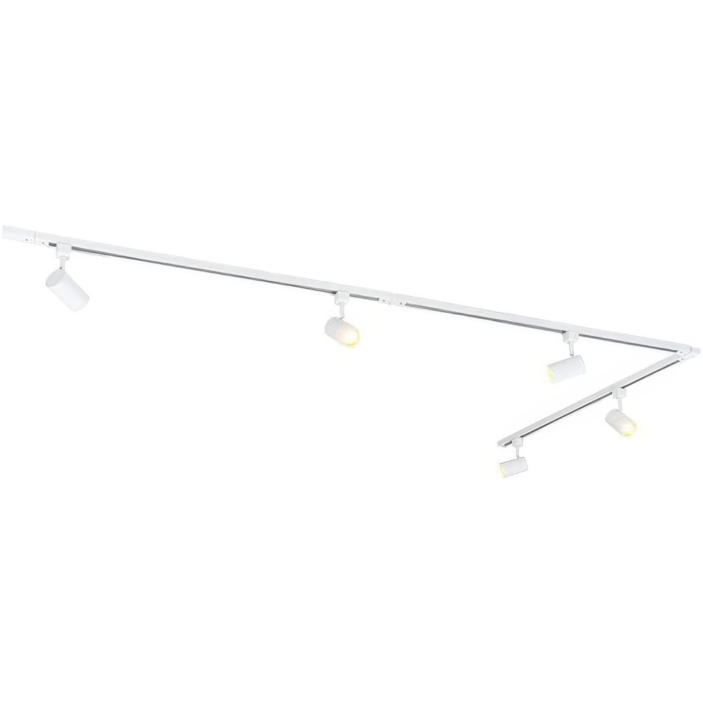 Schienensystem Qazqa 102489 Schienenbeleuchtung 5 Spot LED GU10 weißes Aluminium