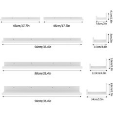 Ράφι τοίχου 90cm 5pcs giftgarden λευκό κρέμονται ράφι για σαλόνι κουζίνα γραφείο