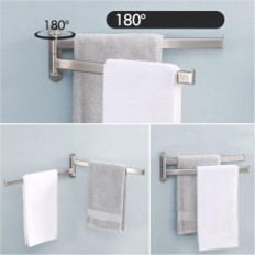 Cabide de toalha rotativa 40 cm Kes A2104S2L40-2 2 braço de aço inoxidável