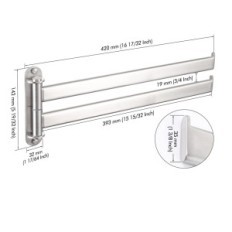 Rotary Ručnik vješalica 40 cm KES A2104S2L40-2 2-ARM nehrđajući čelik