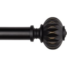 Brugt metal 182-365cm sort gardin stangstang