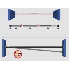 Bastone da doccia senza foratura 74-134cm Matchio nero Acciaio inossidabile