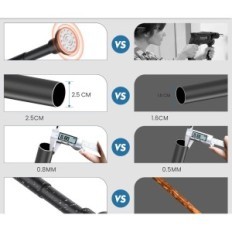 Shower stick without drilling 74-134cm black mat stainless steel