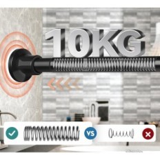 Bastone da doccia senza foratura 74-134cm Matchio nero Acciaio inossidabile