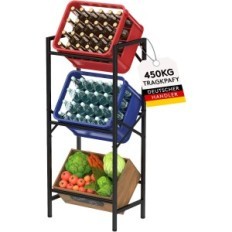 Rabljene škatle na poljih s pijačami LifeWit Metal 3-nivo 450kg Black