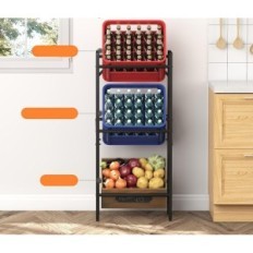 Used boxes on boxes with beverages Lifewit metal 3-level 450kg black