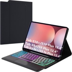 Estuche de teclado Roofei usado para Galaxy TAB S9 FE + / S9 PLUS 12,4 "QWERTZ Backlit