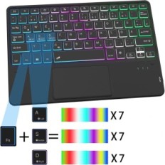 Gebrauchte Roofei Keyboard-Hülle für Galaxy-Tab S9 FE + / S9 plus 12,4 "QWERTZ BEFEHLER