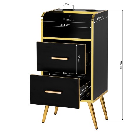 Gabbiano Hairdressing Helper Trix gold black — front view