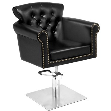 Gabbiano black berlin barber chair — front view