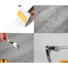 Selvklæbende vinylpaneler NUUFLR Grey Wood 15 × 90cm 40pcs. Til køkken og badeværelse