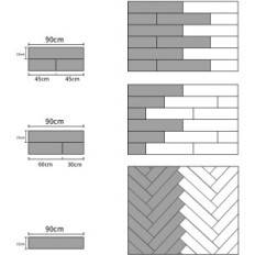 Αυτοκόλλητα πάνελ βινυλίου NUFLR γκρι ξύλο 15 × 90cm 40pcs. για κουζίνα και μπάνιο