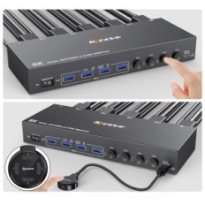 Switch KVM YOUINGHDAV KC-KVM402DP USB 3.0 DP 4XPC 2 monitory s diaľkovým ovládaním