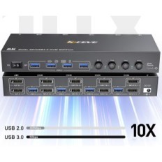 Lüliti KVM YouTinghdav KC-KVM402DP USB 3.0 DP 4XPC 2 Monitor koos kaugjuhtimispuldiga