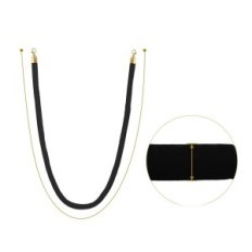 Brukt Sveising Rope Patikil 150cm Welur Black for innlegg 3 stykker Golden kroker