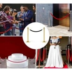 Lietota metināšanas virve patikil 150cm welur melns uz posts 3 gabalu zelta āķi