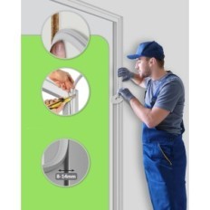Sello para puertas y ventanas 40M (8x5m) Premium contra borradores de grises blancos