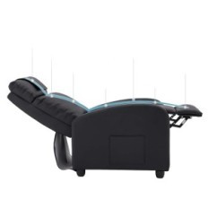 Cadeira de dobramento de couro usado com massagem e função de aquecimento. Preto