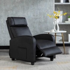 Cadeira de dobramento de couro usado com massagem e função de aquecimento. Preto