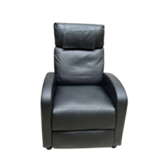 Used leather folding chair with massage and heating function. Black