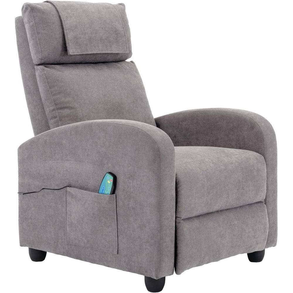 Folding chair with massage and heating Homopiv Light gray upholstered exhibition