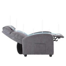 Folding chair with massage and heating Homopiv Light gray upholstered exhibition
