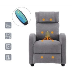 Chaise pliante avec massage et chauffage HOMOPIV gris clair Exposition rembourrée