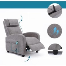 Chaise pliante avec massage et chauffage HOMOPIV gris clair Exposition rembourrée