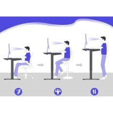 Elektrische desk verstelbare Joiscope 72-120 cm solide met een grote tentoonstelling voor 140x60cm