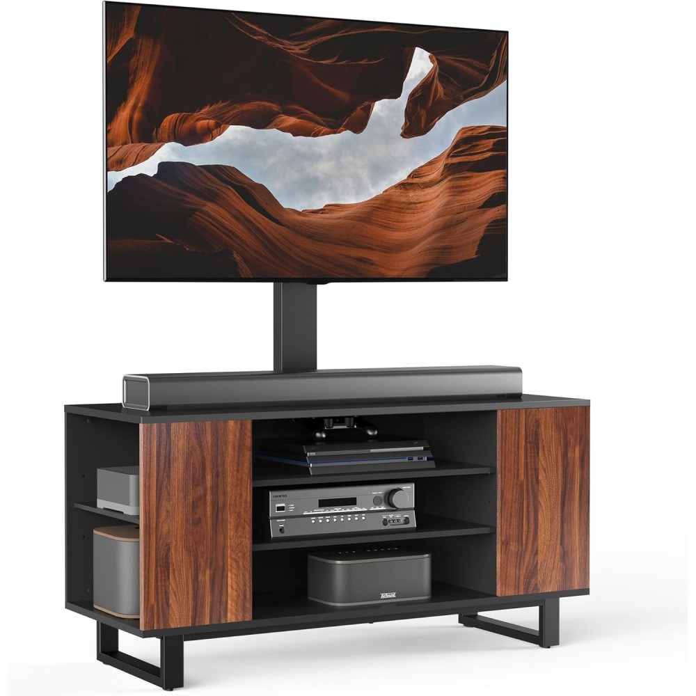 Brukt / Ufullstendig TV Stand Fitueyes 32-70Cal med roterende håndtak og hyller Svart / eik