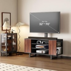 Použité / Nedokončené TV STOP FITUNEYES 32-70CAL s rotačnou rukoväťou a policami čierna / dub