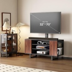 Fitueyes de suporte de TV usados / incompletos 32-70cal com alça rotativa e prateleiras preto / carvalho