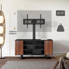 Brukt / Ufullstendig TV Stand Fitueyes 32-70Cal med roterende håndtak og hyller Svart / eik