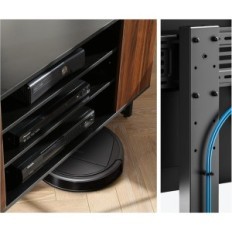 Stand TV usato / incompleto Fitueyes 32-70Cal con manico rotativo e ripiani Nero / in quercia