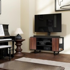 Stand TV usato / incompleto Fitueyes 32-70Cal con manico rotativo e ripiani Nero / in quercia