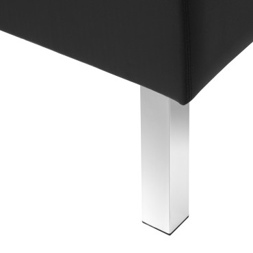 Fauteuil d'attente Gabbiano BM18011 en cuir synthétique noir — gros plan base