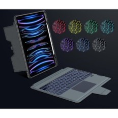 Caso com Nillkin iPad Pro Keyboard 12.9 "6. Geração Backlit 7 Color Qwertz