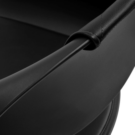 Gabbiano hairdressing chair A364 black — close-up of the armrest