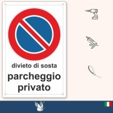 Plaque en aluminium interdisant le parking 30 × 40cm 3mm 5pcs. Powystawowy